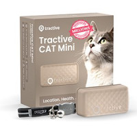 Tractive GPS Tracker Mini Kat + Justerbart halsbånd, Brun