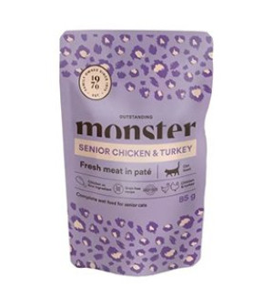 Monster Senior Cat Pouches, Chicken & Turkey